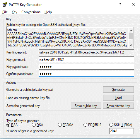 SSH-PuTTY tools key in info