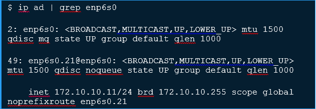 Confirm IP address information for the interface