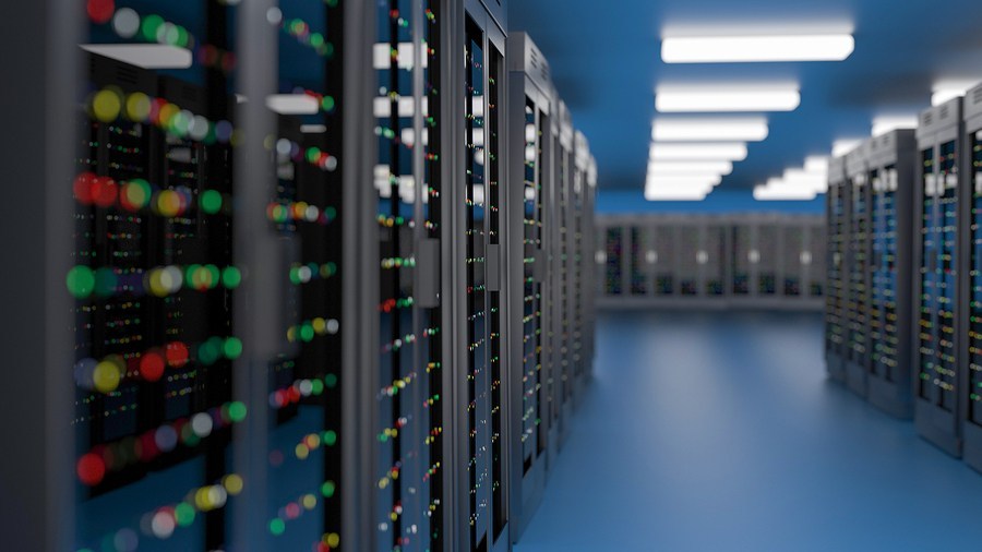 Server Racks In Server Room Cloud Data Center