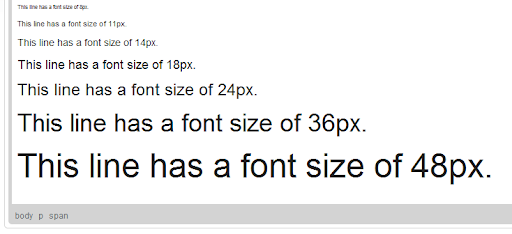 font size