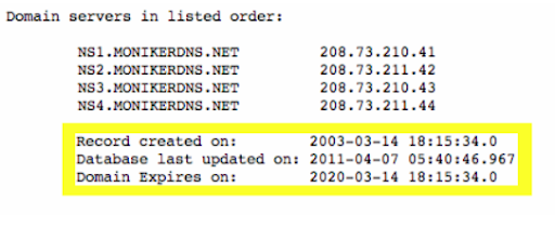 domain name record