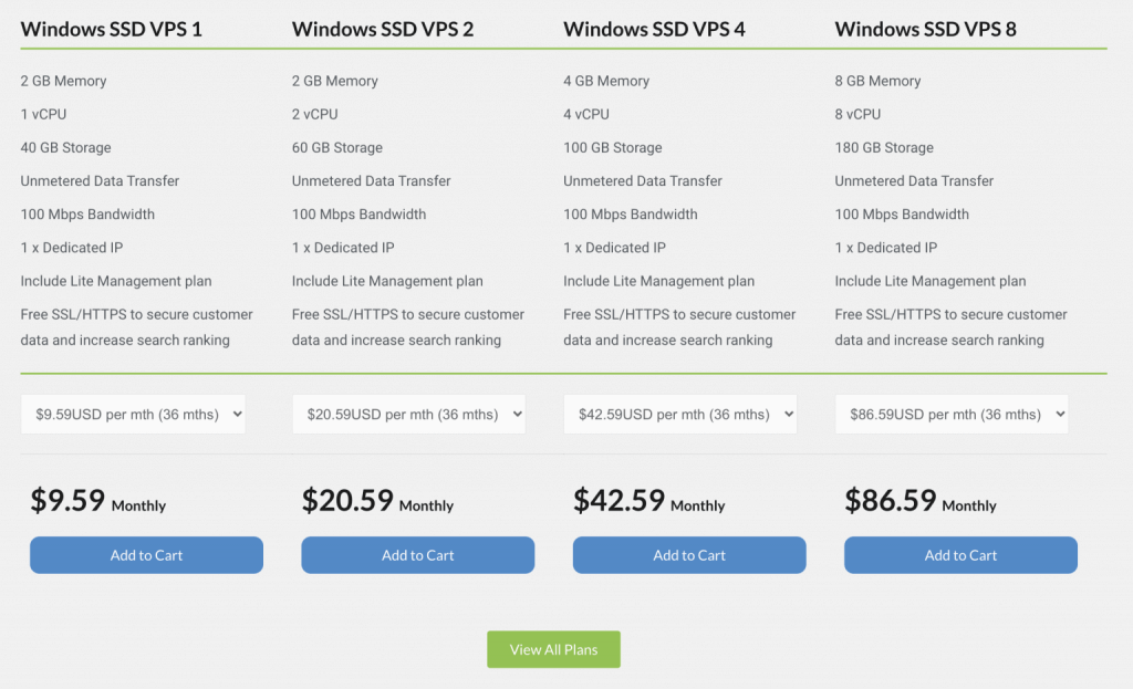 Windows VPS Hosting Plans