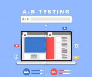 illustration of A/B testing for website landing pages