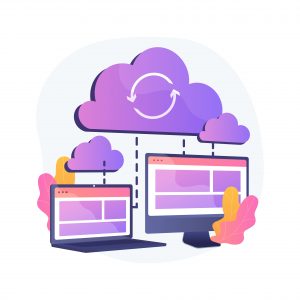 Illustration of cloud computing hosted on multiple websites