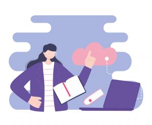 A woman working on crafting killer headlines for her website's landing pages