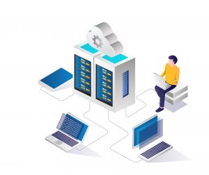 A man working in web hosting company