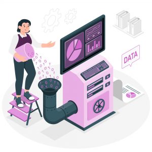 An employee in charge of data processing 
