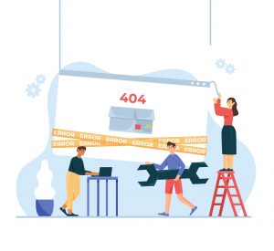 illustration of error on website landing pages