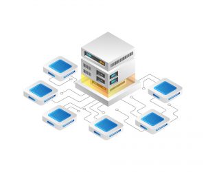 Illustration of servers for colocation hosting