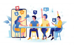 Illustration of social media users interactions in respond to the marketing campaign