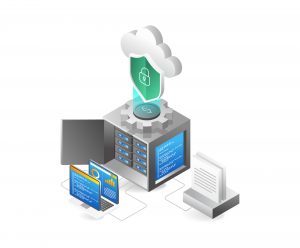 image illustratingVPS Hosting with Server Connected to Desktop