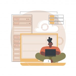 a person working on their website hosted on vps