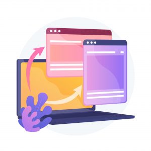 Illustration of websites landing pages responsive design 