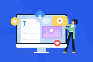 An online entrepreneur managing her wordpress blog