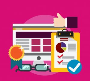 image illustratingWebsite Pages with Thumbs Up Passing Google Ads Quality Check
