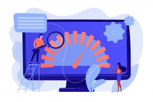 Illustration of an analysis on website speed performance for optimum optimization