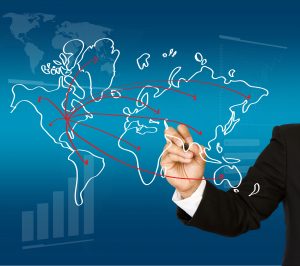 global mop representing data center and users on multiple regions
