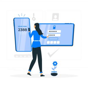 An illustration of a user login into a website using two factor authentication 