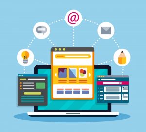 Illustration of wordpress blog components