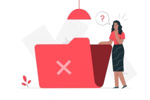 illustration of missing websites and user's data 