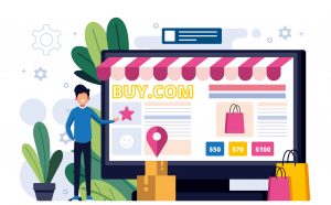 Illustration of an e-commerce online shops