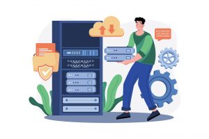 Illustration of server maintenance of a vps provider 