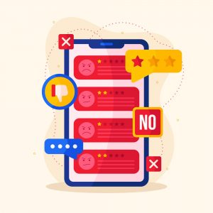 Illustration of spam comments of an online business
