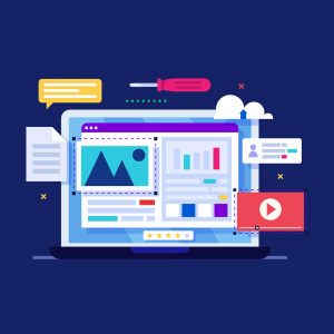 Illustration of wordpress design with visual images