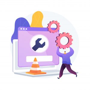 Illustration of website undergoes maintenance 