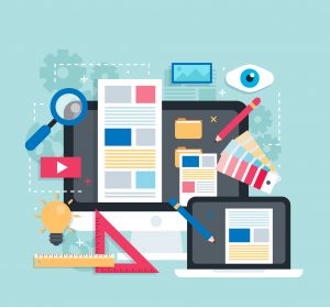 Illustration of wordpress components and design