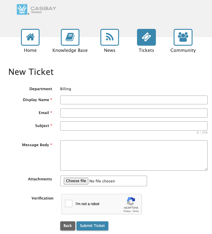 casbay support ticket