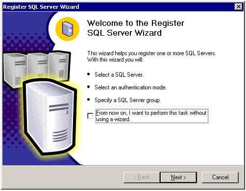 Connect Microsoft SQL 2000 Database with Enterprise Manager