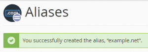 Aliases successfully created