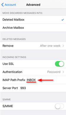 select imap inbox