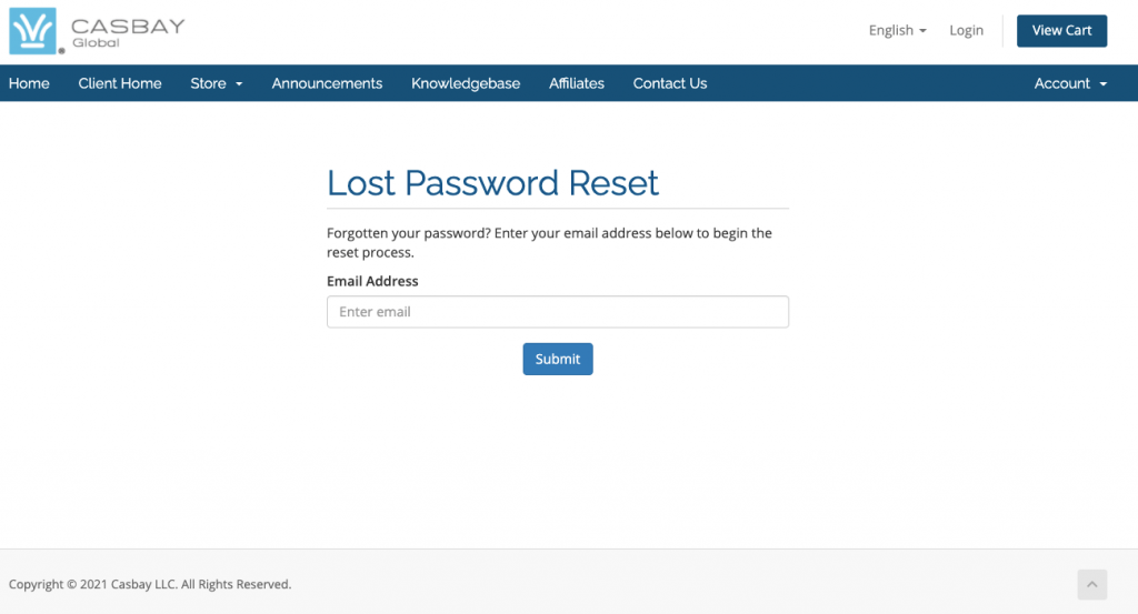 reset lost password