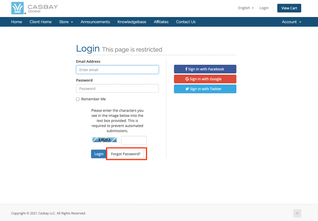 casbay client login page