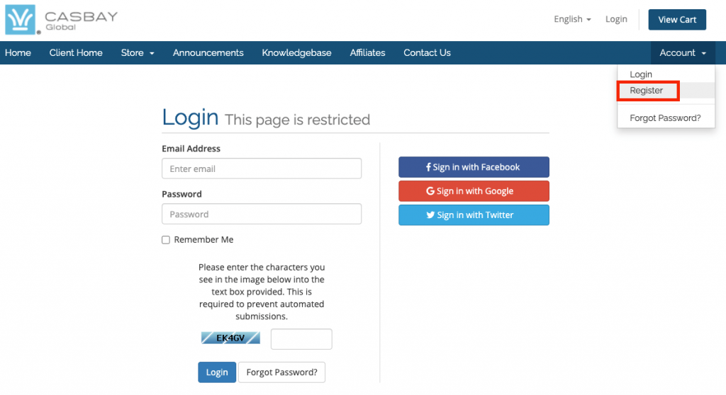 casbay client login page