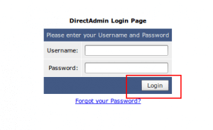 directadmin login page