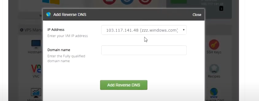 Add Reverse DNS